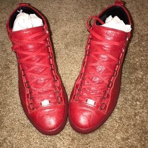 Balenciaga  Arena Leather Mid-Top Sneakers